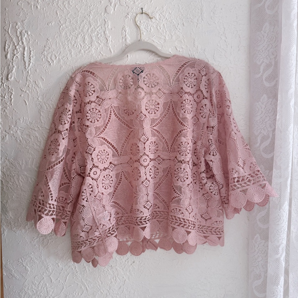 🦢 Lavender Rose Lace Cape Cardigan Romantic Academia Cottagecore Ethereal - Picture 7 of 10